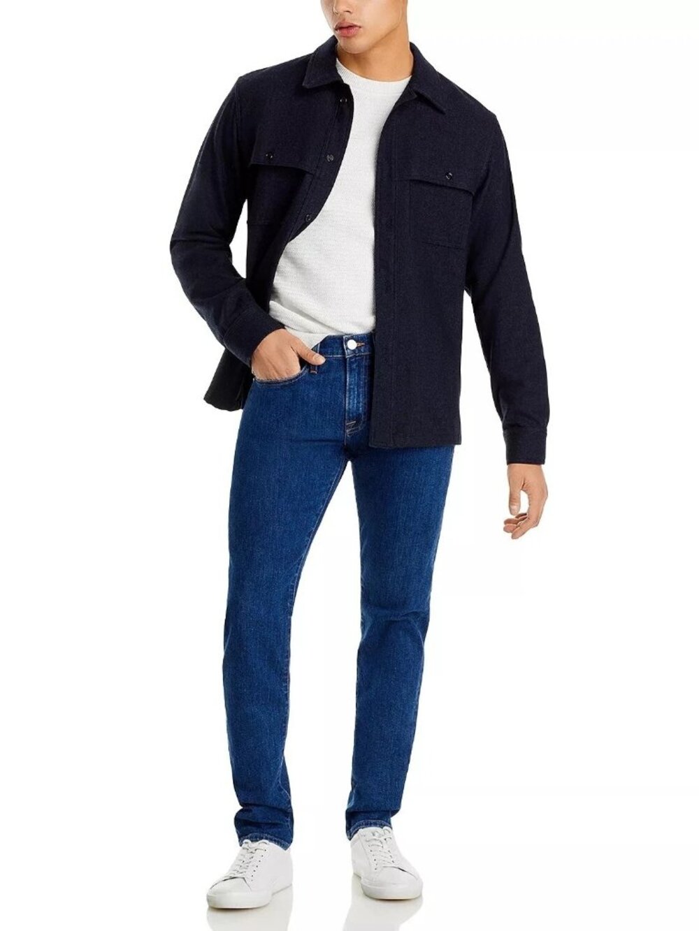 NWOT Men's FRAME L'HOMME SLIM Jeans Mid Rise Skinny In Long Bay Wash 36 x 31.5